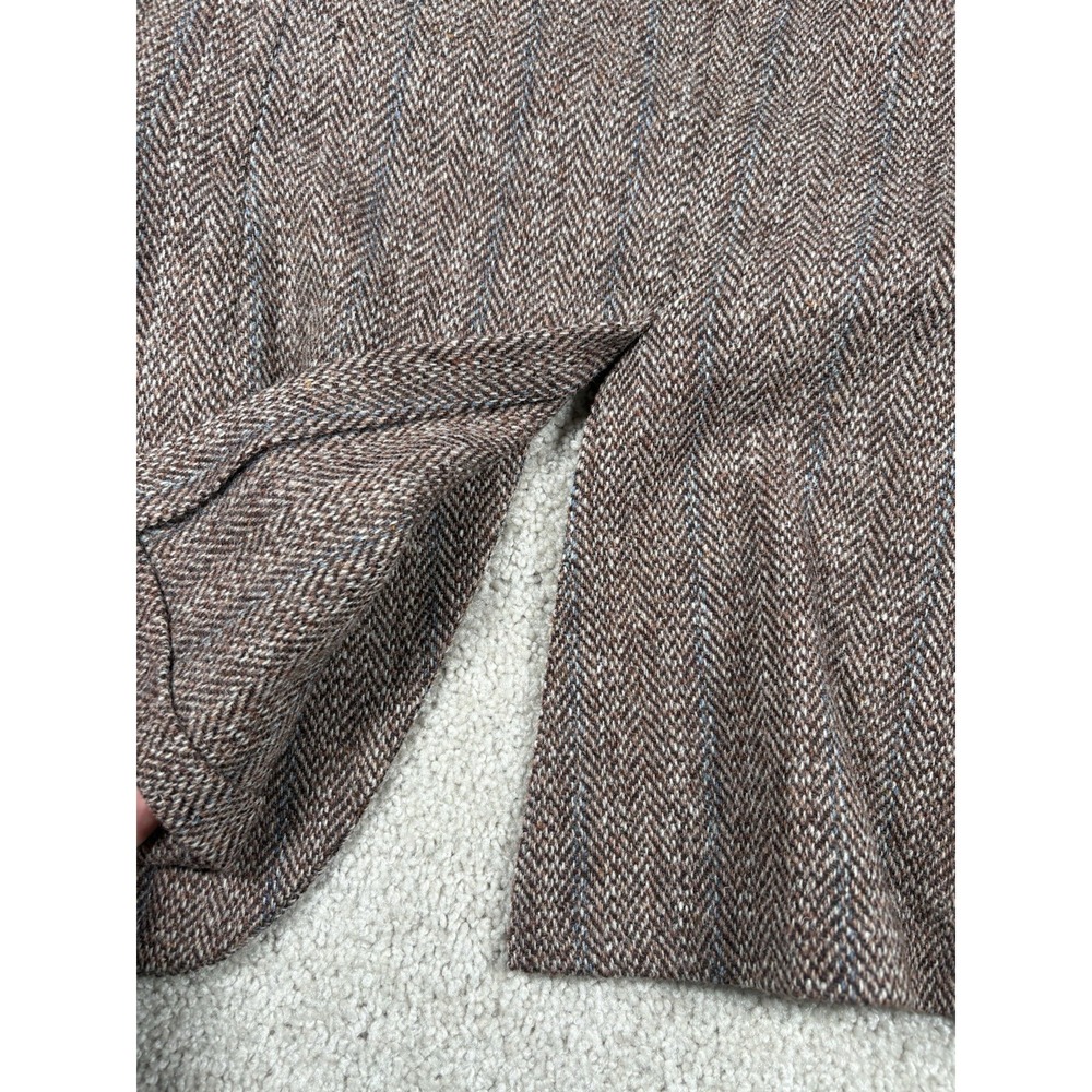 Vtg Harris Tweed Blazer Mens Brown Gray Herringbone Scottish Wool Sport Coat 44 - Picture 7 of 7